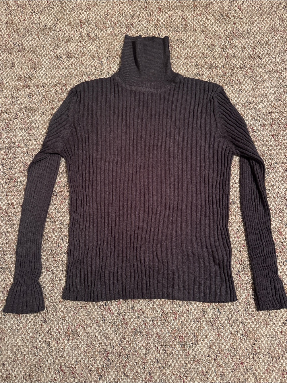 Women's Ribbed Turtleneck Sweater - Black L Size Large